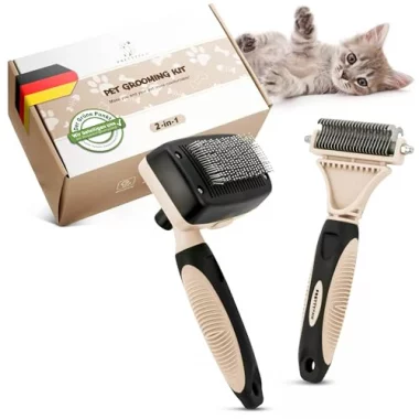 Pretty Paw ® Profi Katzenbürste Set I Katzen Pflege Set