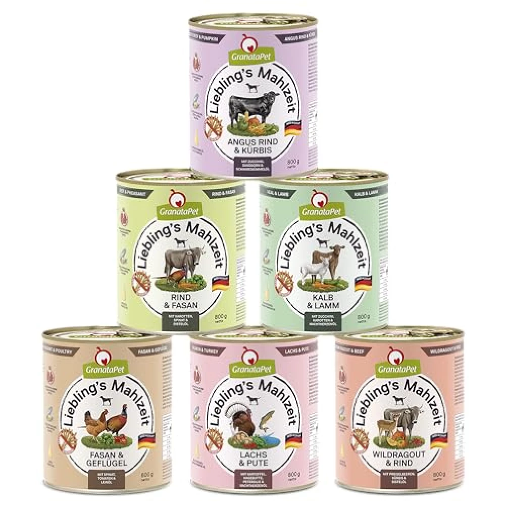 GranataPet Liebling's Mahlzeit Multipack 2, Nassfutter für Hunde Alleinfuttermittel ohne Getreide