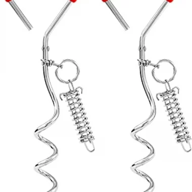 Hunde-Anbindepfosten mit Feder für Training oder Camping, Strand