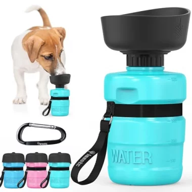 lesotc Hundetrinkflasche für unterwegs, faltbar und auslaufsicher
