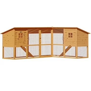 CADOCA® 2stöckig Kleintiergehege Hühnerstall