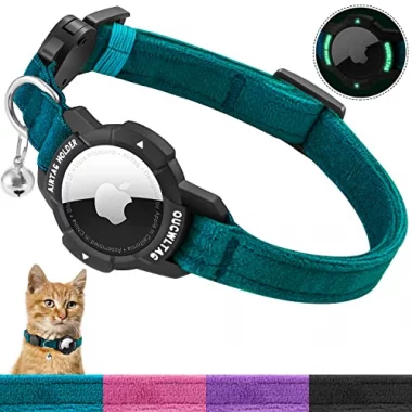 AirTag Katzenhalsband mit leuchtendem Apple Air Tag Halter