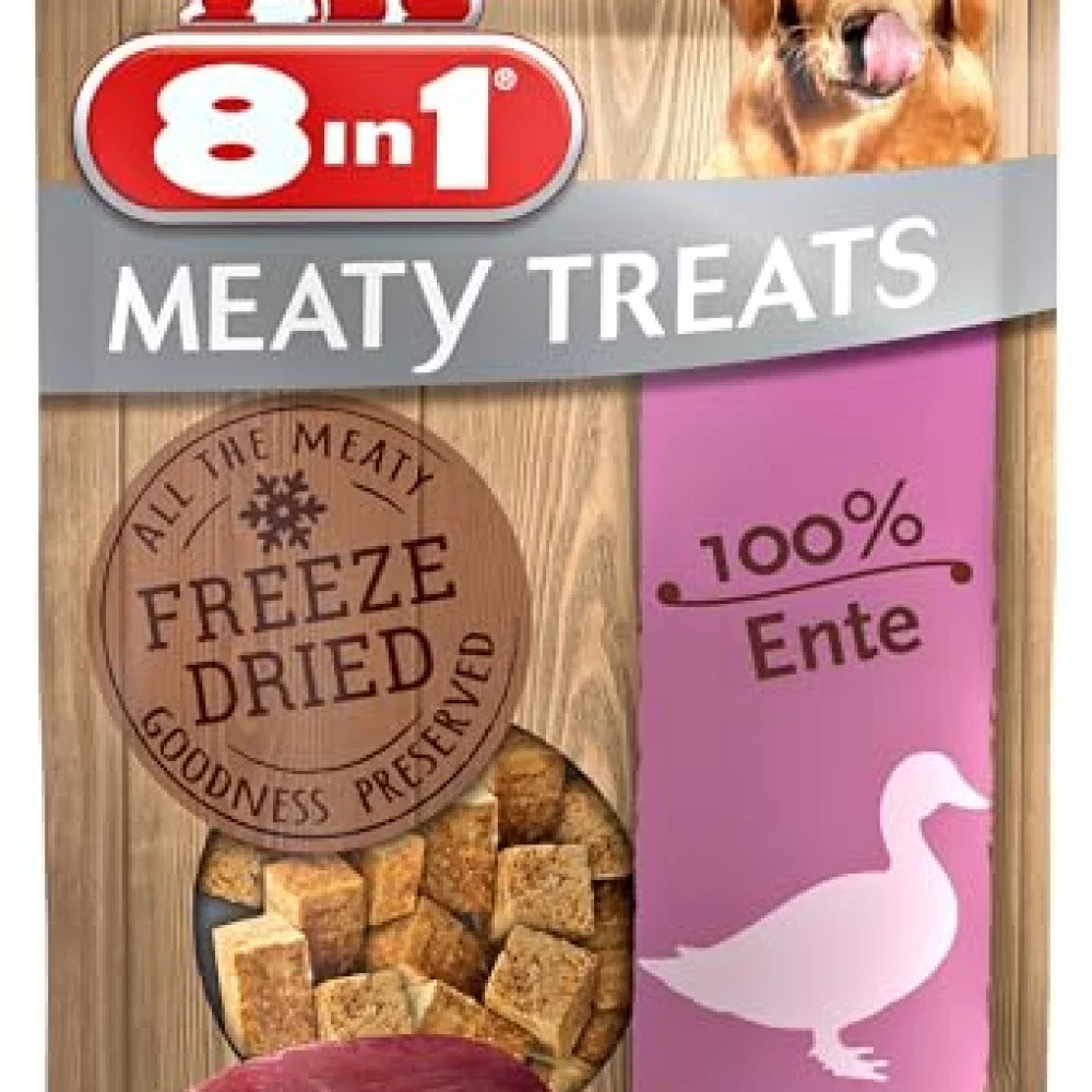 8in1 Meaty Treats, gefriergetrocknete Hunde Leckerlis aus Ente