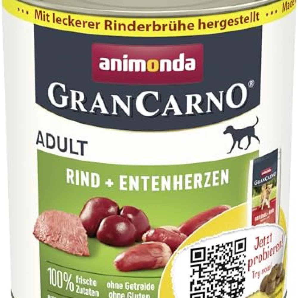 GranCarno Hunde Nassfutter mit Rind + Entenherzen